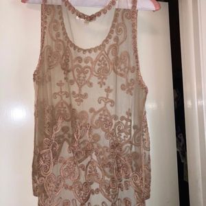 Women's sheer overlay shirt